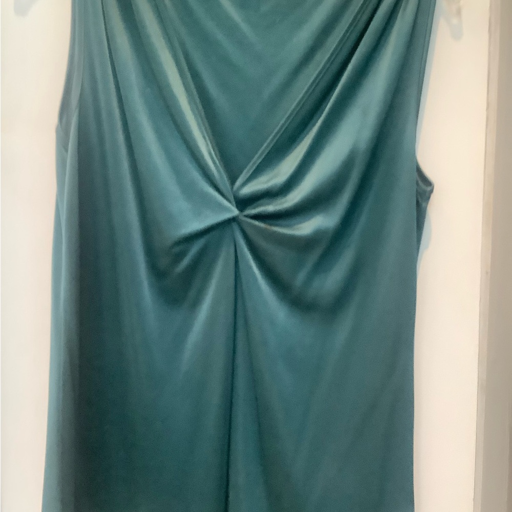 DKNY Teal Twist-Front Sleeveless Tank Top